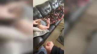 Wake up Stepsister cum on her big natural tits