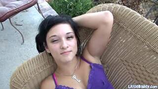 Petite masturbating teen gets fingered