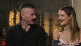 Bound slave flogged and rough fucked by big cock