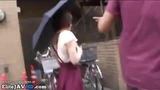 Japanese lovely busty teen has sex with random guy