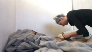 My niece takes cum breakfast in guest room