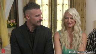 Anal blonde MILF gets fucked by big cock and caned