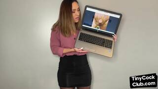 Nasty bitch talks about small cocks while talking dirty