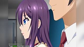 Sexy girl with big tits helps guy to cum