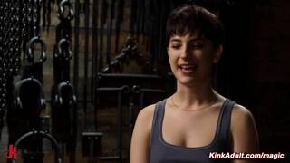 Bound suspended babe fingered by The Pope