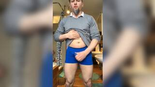 German Daddy Cums in Undies