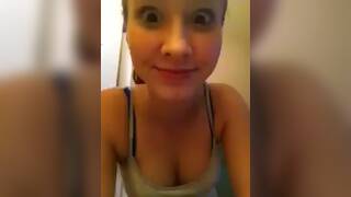 College Girl Gets naked in the bathroom
