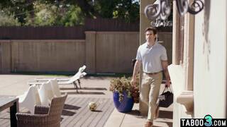 AC repairman lures a naive big boobed housewife Bella Rolland into fuck