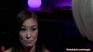 Mistress anal fucks bound lesbian with strap on cock