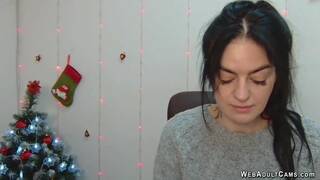 Dark haired amateur Ukrainian babe on webcam