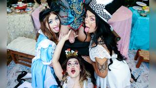 Foursome in the Wonderland with beautiful pussies