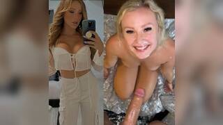 Slut Girlfriend Gives A Blowjob And Gets A Load On A Pretty Face