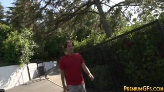 Smoking Asian teen slut gets buried in cum