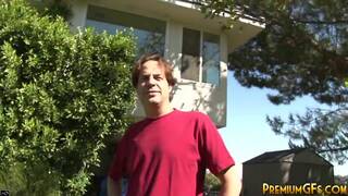 Bukkake blonde showered in hot thick cum