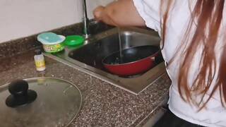 Big-Titted Asian Milf Inday's Rough Kitchen Fuck