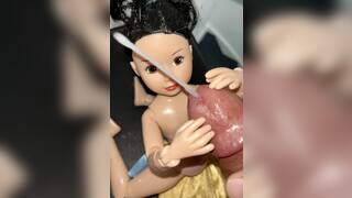 Disney’s Snow White second hand doll precum footjob handjob facial cumshot
