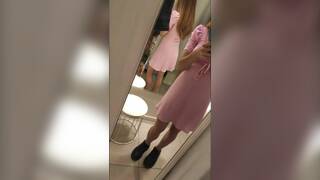 Fitting Room Fun - Touching My Small Tits & Pussy in Public