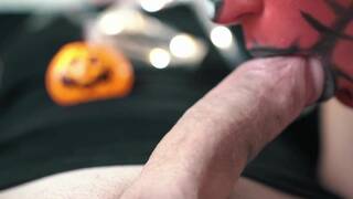 Halloween Blowjob - Teen Gets Mouthful of Cum