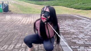 Chinese Girl outdoor exhibitionism BDSM Training 32