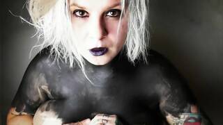 Big-Bodied Blonde Goth Babe's Solo Cam Show