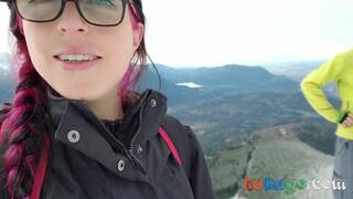 Muscled MILF Sucks in the Mountains