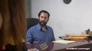 Asian babe Elle Voneva ties up loan officer Tommy Pistol