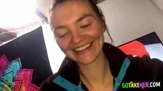 Interracial POV Blowjob with Blonde Teen During Lockdown