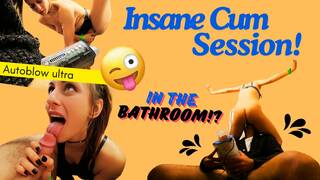 Mutual CUM SESSION in the bathroom with Autoblow Ultra