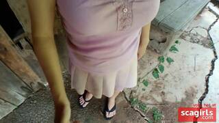 Public Sex in Abandoned House with Asian Teen and Cum Inside