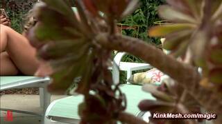 Nipples clamped tied huge tits blonde MILF Phoenix Marie anal fucked