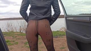 Masturbating in the Rain, a Squirting Adventure Outdoors