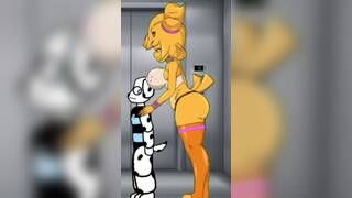 (Dc2/Animations) Chiku getting fucked in the Elevator with her pet Dalmatian