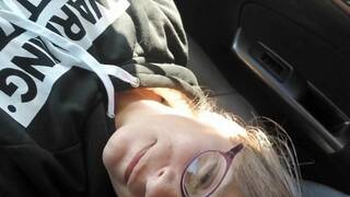 Masturbating in the Car While Her Husband Drives