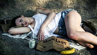 Homeless teen virgin can stay if she lets the guy fuck her