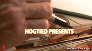 Blonde Elyssa Greene bound and gagged and toyed by shipping clerk James Mogul