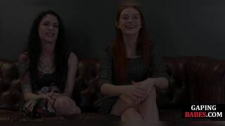 Huge dildo lezdom bitches gaping