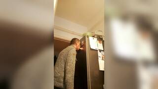 sucking a dildo while wanking my dick