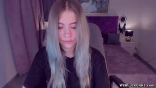 Big tits Ukrainian amateur teen SimaDark spreads pussy on webcam