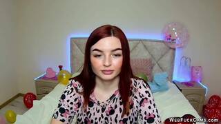 Redhead amateur babe NicolPot strips pajamas and shows tattoos on webcam