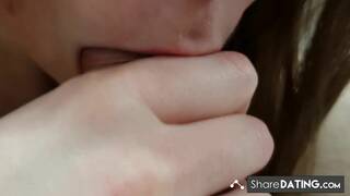 Kinky Teen Gives a Sensual Blowjob - POV Amateur Video