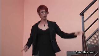 French business mature lady Katy Morlait fucked in her pussy in the storage room