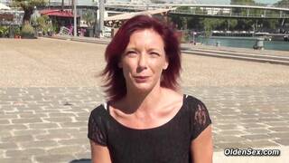 Redhead amateur MILF Morgane Dell in lingerie fucked on a vaction