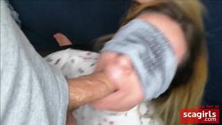 Blonde Czech Babe Masturbates and Gives POV Blowjob