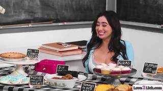 Mom licks Daughter under a table in public (Not Mine)