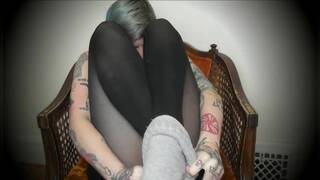 Tattooed Goth Girl Misses You - Solo Orgasm