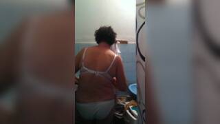 My mother-in-law in the bathroom naked