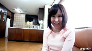 Petite Asian Step-Sister 18 seduce to First Time POV Suck and taste Sperm