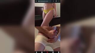 Horny slim teen makes me cum big on chat