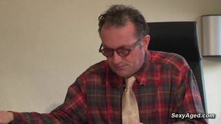 Hot busty brunette teen Gisha Forza fucks old man Franck Casanova for a job