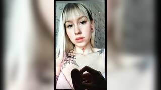 hot blonde tattooed teen cum tribute